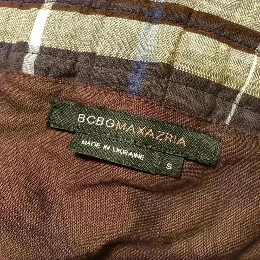 BCBGMaxazria brown plaid skirt size small - Picture 3 of 3